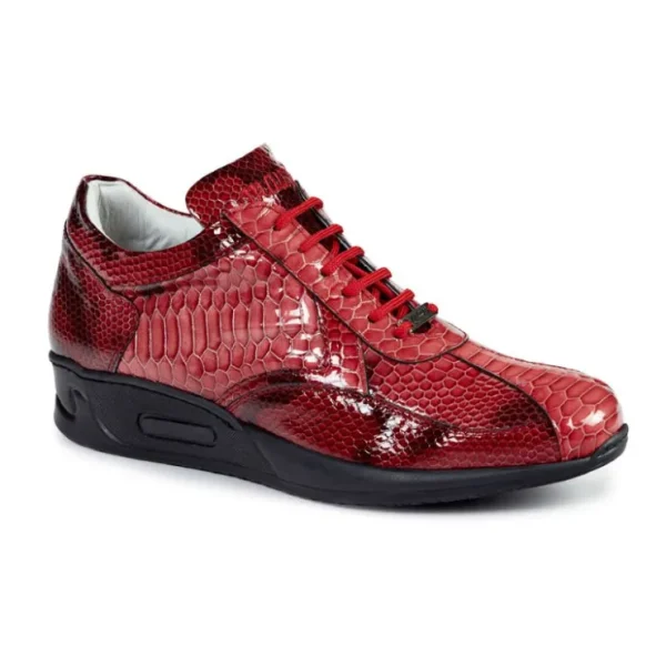 New Mauri M788 Patent Python Print Sneakers (Special Order) Red