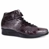 Clearance Mauri M764 Patent Python Print High Top Sneakers (Special Order) Charcoal