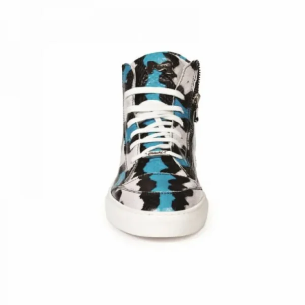 Clearance Mauri M726 Toga Python Embossed Sneakers Blue / Black / White (Special Order) Blue/White/Black