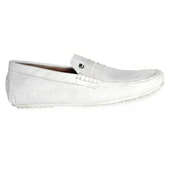 Flash Sale Mauri Ravenna 3128 Pebble Grain & Crocodile Driving Shoes (Special Order) White