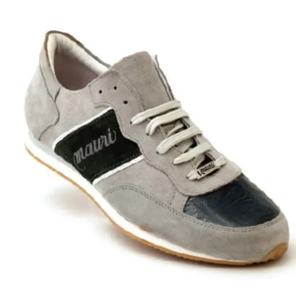 Cheap Mauri Scilla M783 Suede & Crocodile Sneakers Charcoal Grey (Special Order) CharcoalGrey