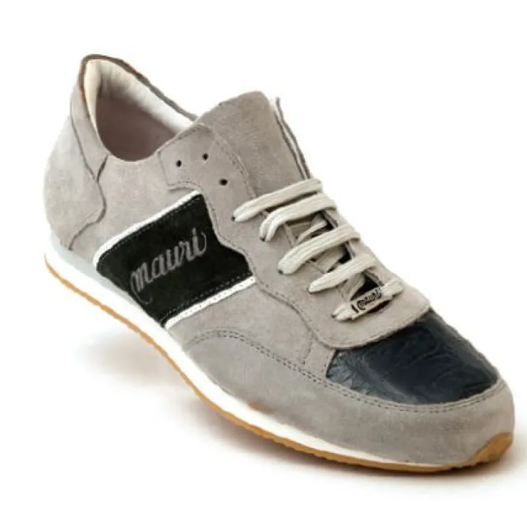 Cheap Mauri Scilla M783 Suede & Crocodile Sneakers Charcoal Grey (Special Order) CharcoalGrey