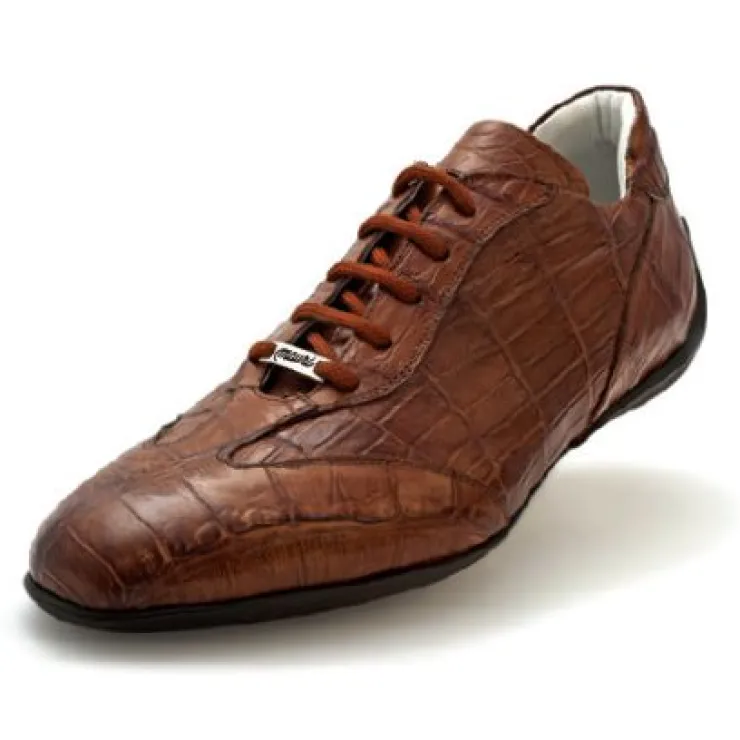 Discount Mauri Selva 8673 Alligator Sneakers (Special Order) Tobacco