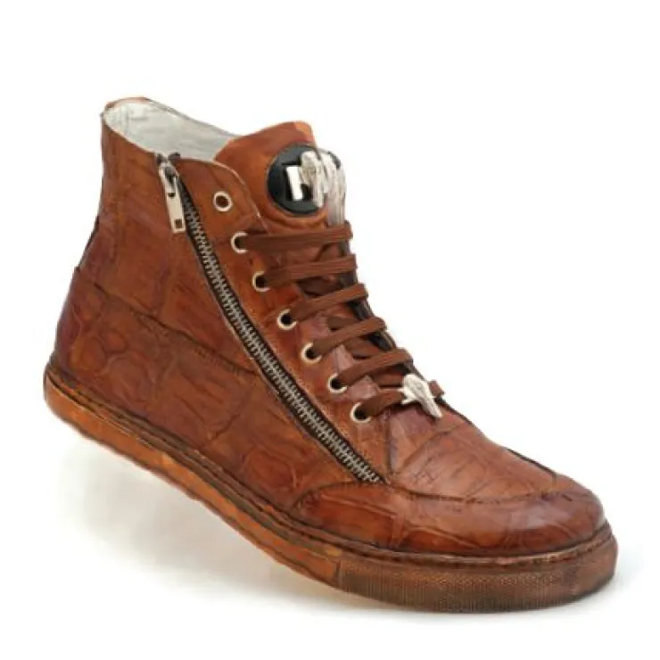 Online Mauri Siena 8664 Alligator High Top Sneakers (Special Order) Brandy