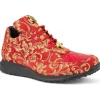 Cheap Mauri Solid Gold 8900/2 Gobelins Fabric & Croc Sneakers Red