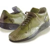 Outlet Mauri Terrarium M788 Python & Calfskin Sneakers (Special Order) Olive