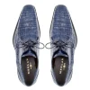 Shop Mezlan Anderson Crocodile Derby Shoes (13584-F) Blue