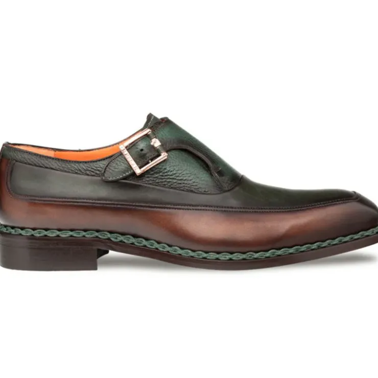 Best Sale Mezlan Artesano Two-Toned Monk Strap Chocolate & Forest (21261) Chocolate&Forest