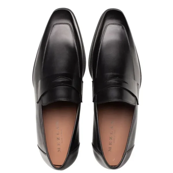 Online Mezlan Avenue Rubber Sole Penny Loafers (20910) Black