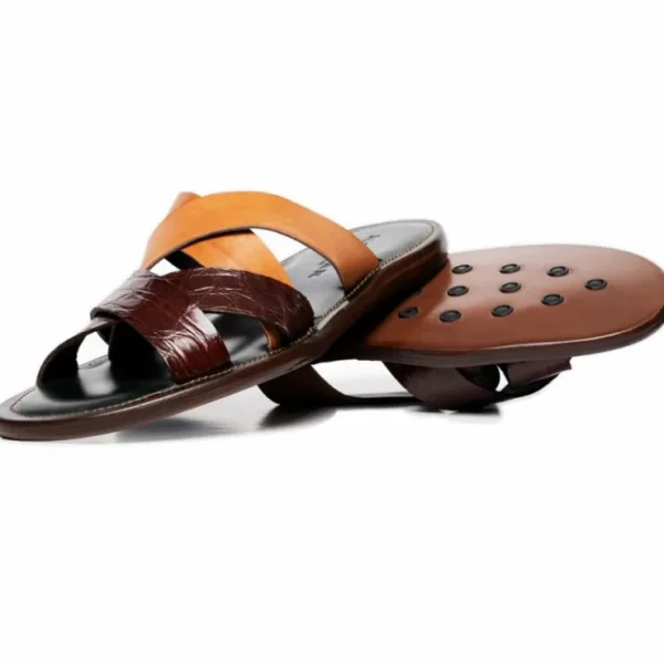 Fashion Mezlan 4669-C Crocodile & Calf Sandals Sport / Camel (EXCLUSIVE) Sport/Camel