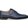 Best Mezlan Calfskin Apron Toe Monk Strap (E21366) Blue