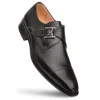 Clearance Mezlan Calfskin Cap Toe Monkstrap Shoes (E20244) Black