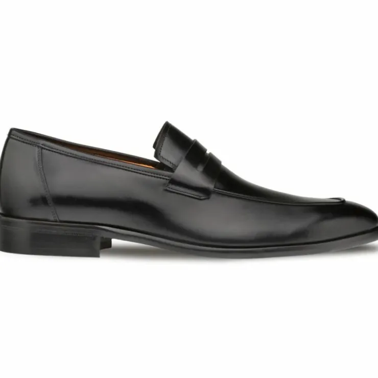 Best Sale Mezlan Calfskin Penny Loafers (E20243) Black