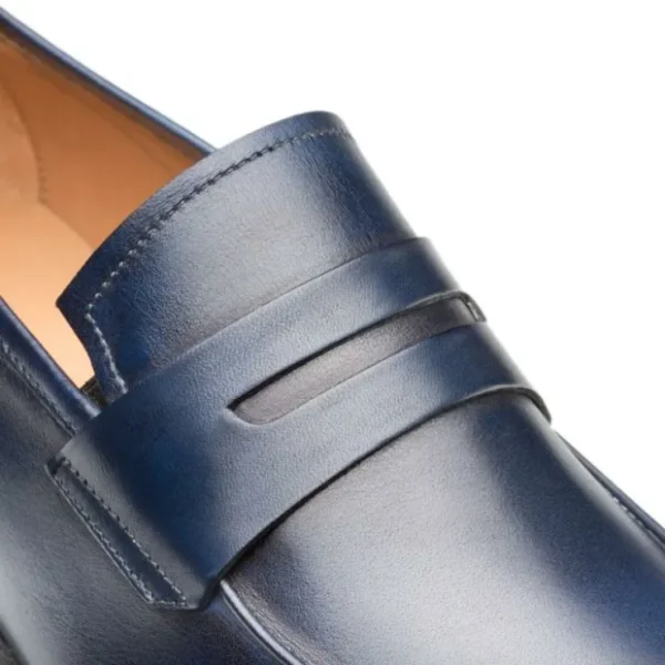 mezlan_calfskin_penny_loa_3-2.webp Clearance Mezlan Calfskin Penny Loafers (E20243) Navy