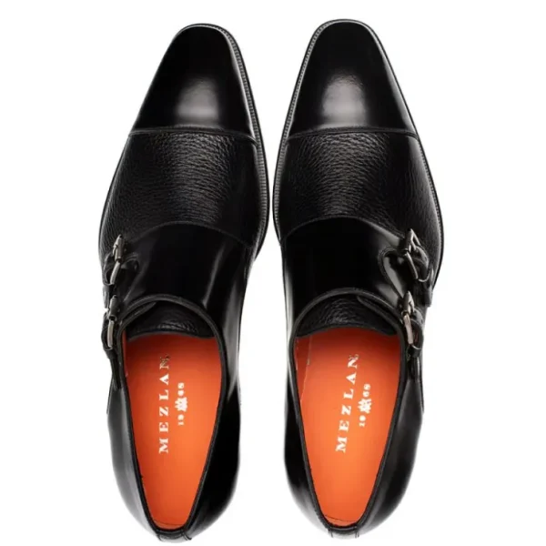 Sale Mezlan Cantera Double Monk Strap (21189) Black