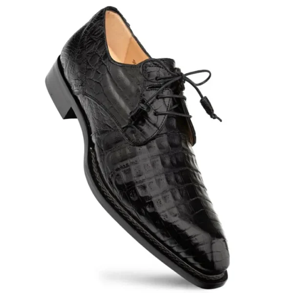 Discount Mezlan Cratos Crocodile Derby (50070-F) Black