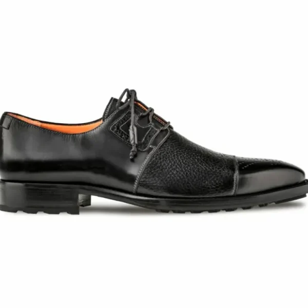 Cheap Mezlan Deerskin Ghillie Derby Shoes (S20069) Black