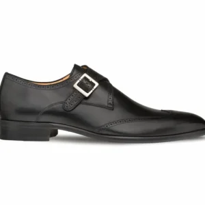 Cheap Mezlan Forest Wingtip Monkstrap Shoes (9268) Black