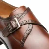 Best Sale Mezlan Forest Wingtip Monkstrap Shoes (9268) Cognac