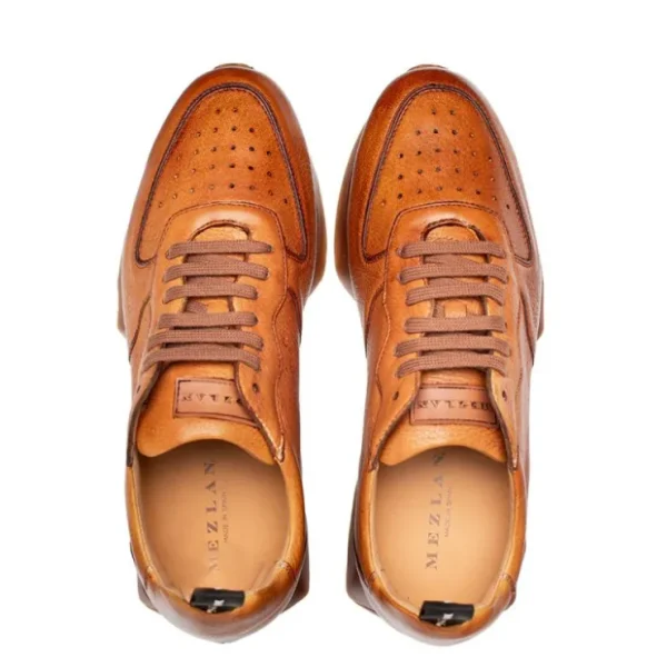 Hot Mezlan Gerardo Deerskin Sneaker (21135) Cognac