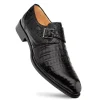 New Mezlan Gigolo Crocodile Monk Strap (50056-F) Black