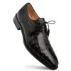 Discount Mezlan Giovane Fuscus Crocodile Cap Toe Derby (50032-F) Black