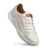 Discount Mezlan Leather Scallop Sole Sneaker (A20604) White