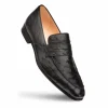 Hot Mezlan Lisbon Ostrich Quill Penny Loafers (4561-S) Black