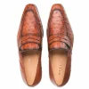 Shop Mezlan Lisbon Ostrich Quill Penny Loafers (4561-S) Brandy