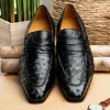 Hot Mezlan Lisbon Ostrich Quill Penny Loafers (4561-S) Black