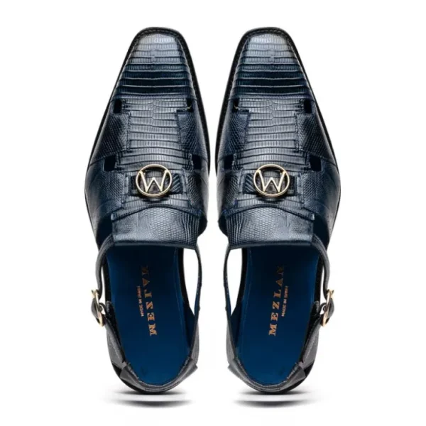 Shop Mezlan Lizard Sandals (EXCLUSIVE) (SX4920L) Navy