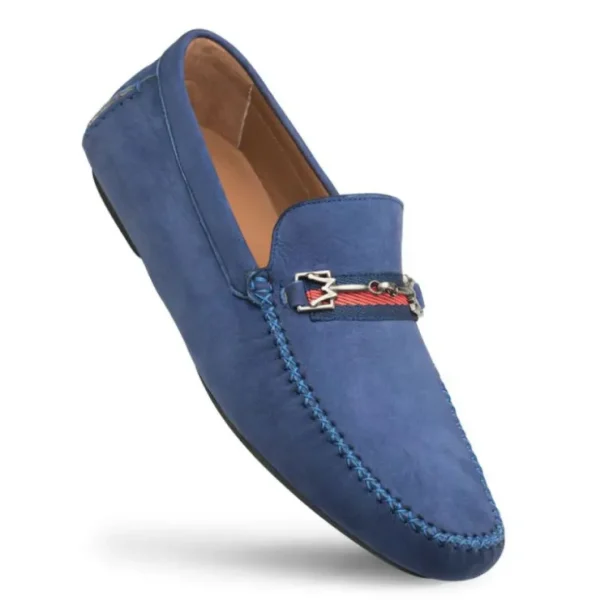 Store Mezlan Nubuck Ornament Driver (R7349) Blue