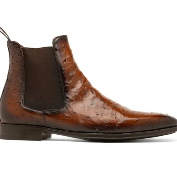 Sale Mezlan Ostrich Chelsea Boot (Exclusive) (50108-S) Brown