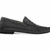 New Mezlan Ostrich Dress Moccasin (RX612) Black