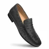 New Mezlan Ostrich Dress Moccasin (RX612) Black