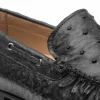 New Mezlan Ostrich Dress Moccasin (RX612) Black