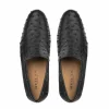 New Mezlan Ostrich Dress Moccasin (RX612) Black