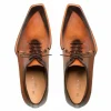 Discount Mezlan Patina Asymmetrical Oxfords S108 Cognac