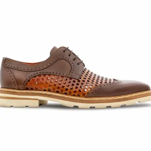 Cheap Mezlan Perforated Derby Cognac / Honey (R20741)