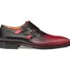 Online Mezlan Pintor Multi-Tone Double Monk Burgundy & Black (21244) Burgundy&Black