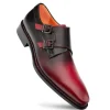 Online Mezlan Pintor Multi-Tone Double Monk Burgundy & Black (21244) Burgundy&Black