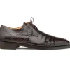 Best Sale Mezlan Plain Toe Alligator Lace-Up (EX4967-J) Brown