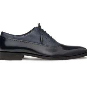 Best Mezlan Postdam Deerskin Calfskin Shoes (16409) Blue