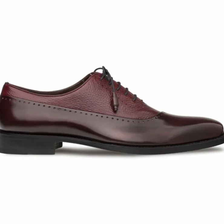 Outlet Mezlan Postdam Deerskin Calfskin Shoes (16409) Burgundy