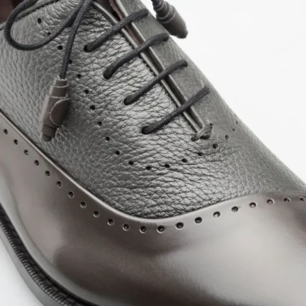 Online Mezlan Postdam Deerskin Calfskin Shoes (16409) Grey