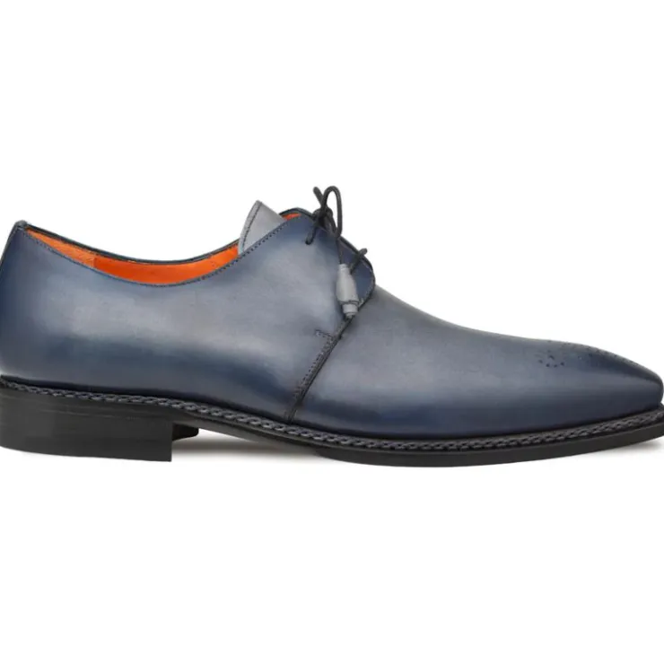 Online Mezlan Principe Patina Leather Derby Grey / Rust