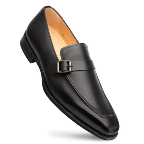 Discount Mezlan Salato Leather / Rubber Strap Loafer (20965) Black