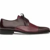 Flash Sale Mezlan Soka Calfskin & Deerskin Cap Toe Shoes (15089) Burgundy