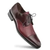 Flash Sale Mezlan Soka Calfskin & Deerskin Cap Toe Shoes (15089) Burgundy