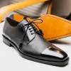 Fashion Mezlan Soka Calfskin & Deerskin Cap Toe Shoes (15089) Black